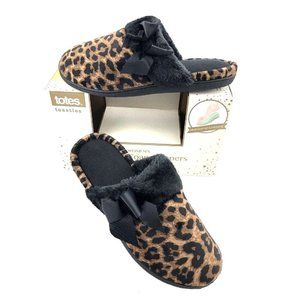 new Sz XL Isotoner Signature Totes Women's Memory Foam Slippers Cheetah Print